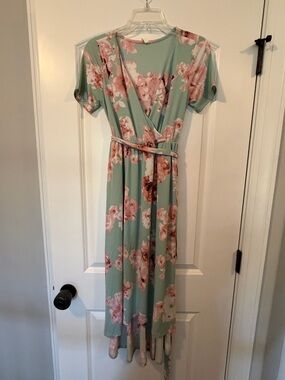 Pink Blush Maternity & NursingFloral Wrap Midi Dress